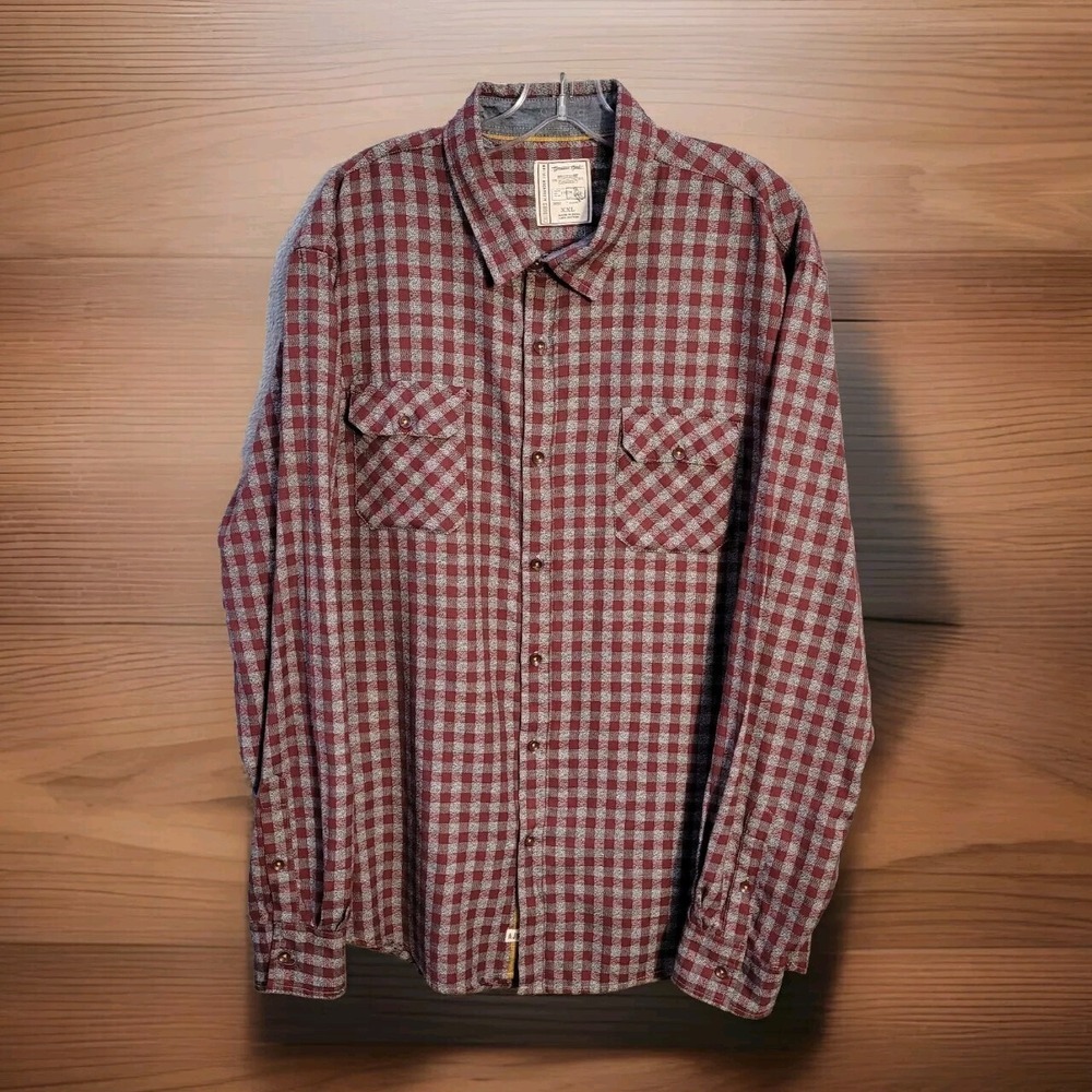Alexander Julian‎ Colours Dress Shirt Men's XXL Button Down Red and Gray